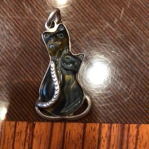 Sterling silver kitty cat charm